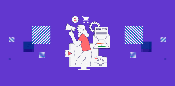 How Social Commerce Platforms Are Transforming Indian E-commerce in 2025: Market Analysis & Case Studies Social commerce in India illustration showing social media marketing icons connected to e-commerce shopping cart with Indian rupee symbols and mobile shopping interface