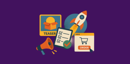 Product Launch Day Checklist: From Teasers to First Orders Illustration of product launch checklist with teasers, rocket launch, checklist, and first customer order