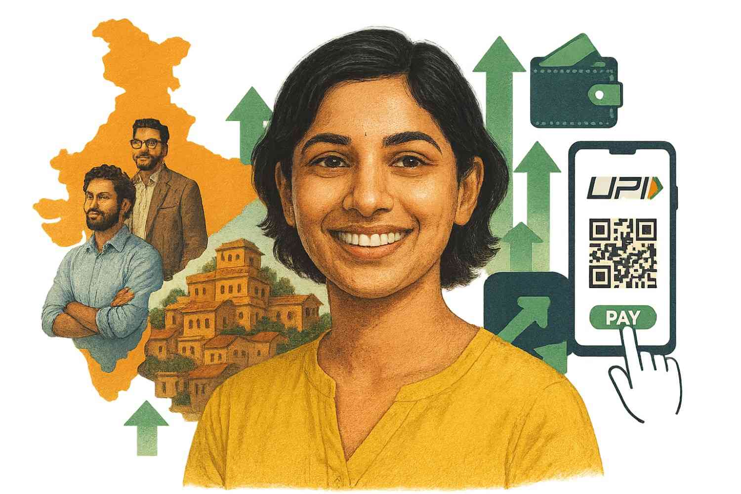 Collage representing startup and consumer insights across Digital Bharat