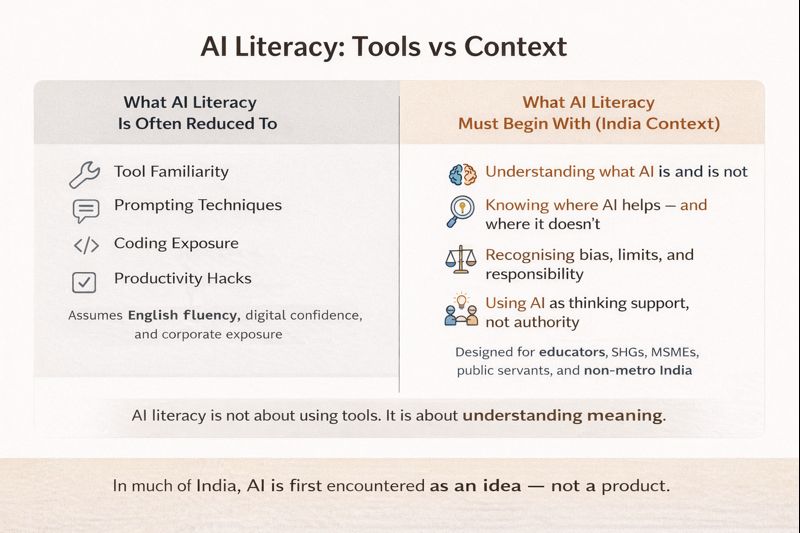 AI Literacy in India: It’s Not About Tech, It’s About 'Samajh' (Context) 1 Chart explaining why AI literacy in India is a context problem, not a technology problem