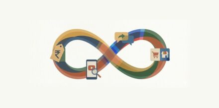 The Death of the Funnel: Inside the Layered Decision-Making of Bharat A minimal collage illustration featuring an infinity loop that connects a rupee price tag, a smartphone displaying a video review, and social chat bubbles, symbolizing the non-linear purchasing path of Indian consumers.