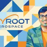 Skyroot Aerospace co-founder Pawan Chandana geometric art illustration for success story cover