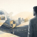 Editorial collage illustrating Bharat’s evolving growth narrative, capital flows, institutional trust, and resilient economic systems