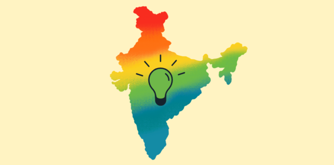 A vibrant collage illustrating Tier 2 startup discovery, featuring a magnifying glass uncovering hidden economic engines like rural handlooms, logistics, and digital talent in emerging India.