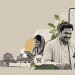 Rural commerce in India showing digital adoption, local sellers, and logistics network in a trust-driven ecosystem