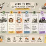 A diagram showing the flow of a zero-to-one Go-To-Market strategy for Indian startups.