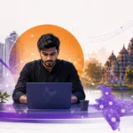 Why the ₹4,200 Crore IndiaAI Mission Vernacular Language Mandate Will Not Reach Bharat Without a Vernacular Language Mandate — A Policy Argument From the Bharat AI Readiness Index 2026 Data Illustration representing Bootstrapped Quiet Founders in Bharat, featuring a focused entrepreneur working from Bhubaneswar against a backdrop of metro tech decline, regional innovation, digital infrastructure, and startup growth networks.