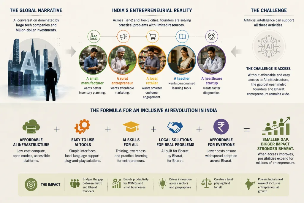 an illustration showing inclusive ai revolution in india