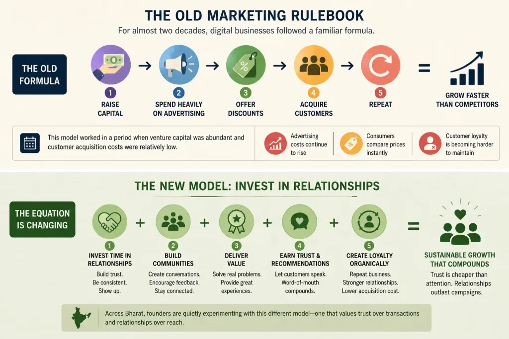 Why Trust Is Replacing Discounts in Consumer Behaviour in India 1 an illustration showing Old vs new marketing strategies