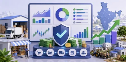 Modern 3D illustration of a working capital slide for an Indian startup pitch deck featuring cash flow management, inventory financing, growth metrics, Bharat market operations, and financial runway planning.