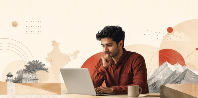 Bharat Startup Diagnostic Test Indian startup founder taking the Bharat Startup Diagnostic Test on a laptop