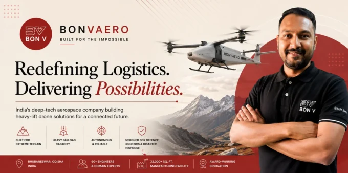 BonV Aero: Building India’s Future in Electric Aviation bonv aero founder standing in front of office logo
