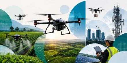 Commercial drones used for agriculture, infrastructure, logistics and energy in India
