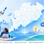 Agritech Startups in India: Market Size, Supply Chain Models & Top Companies (2026) Odisha startup ecosystem map with entrepreneurs, technology icons and innovation infrastructure