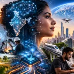 India’s District Economy: Growth, Jobs, Investment and the New Geography of Opportunity India AI startup landscape 2026 collage showing artificial intelligence, Indian technology, cities, agriculture, healthcare, robotics and digital infrastructure
